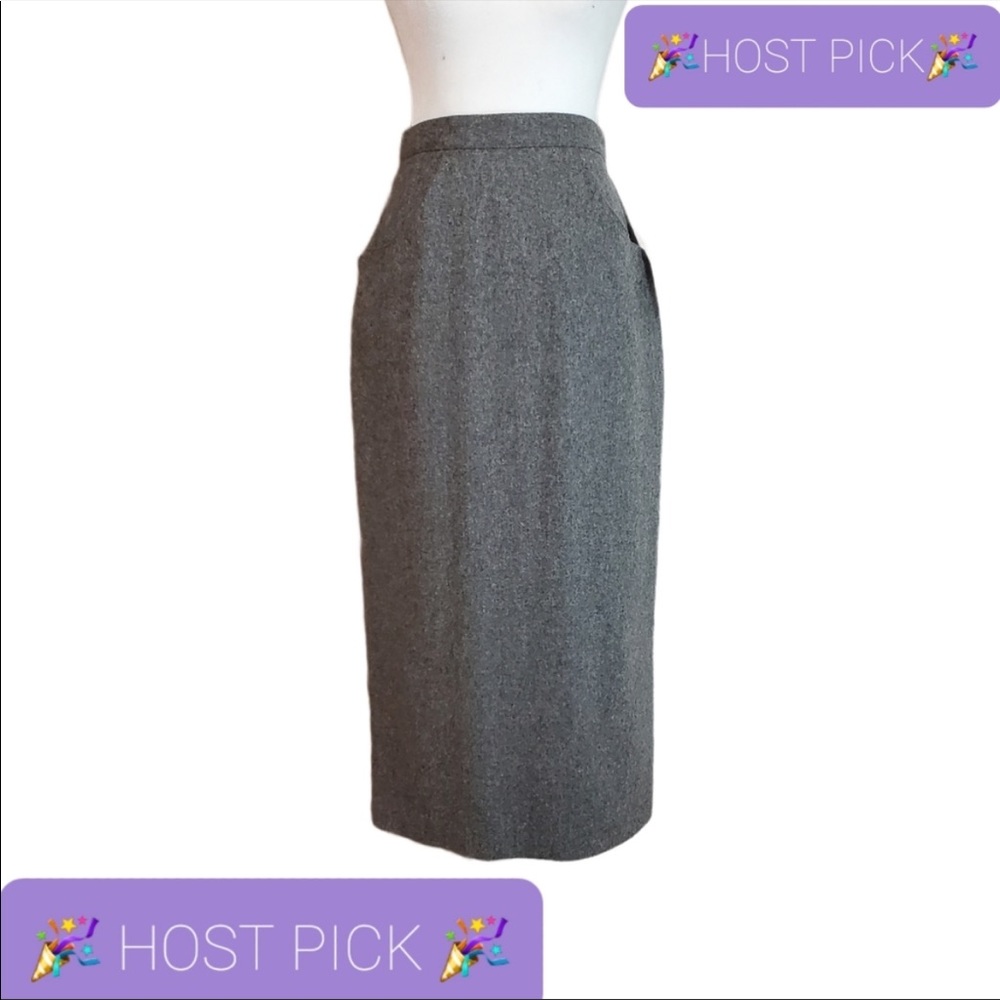 Pure Wool midi buttoned skirt - Picture 2 of 12